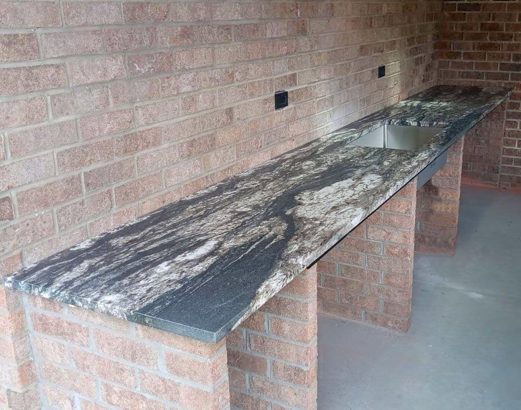 Titanium Black Granite Outdoor Countertop
