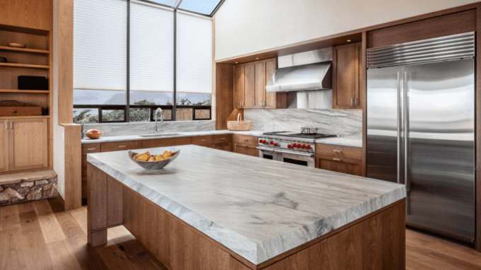 Warm Contemporary Kitchen Kitchen Remodel by East Coast Granite of Winston-Salem - Yadkinville Road project photo