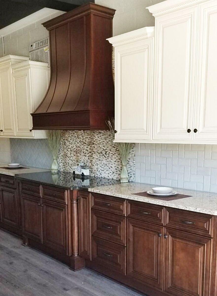 Wood Cabinets and Vent Surround with Granite Countertops